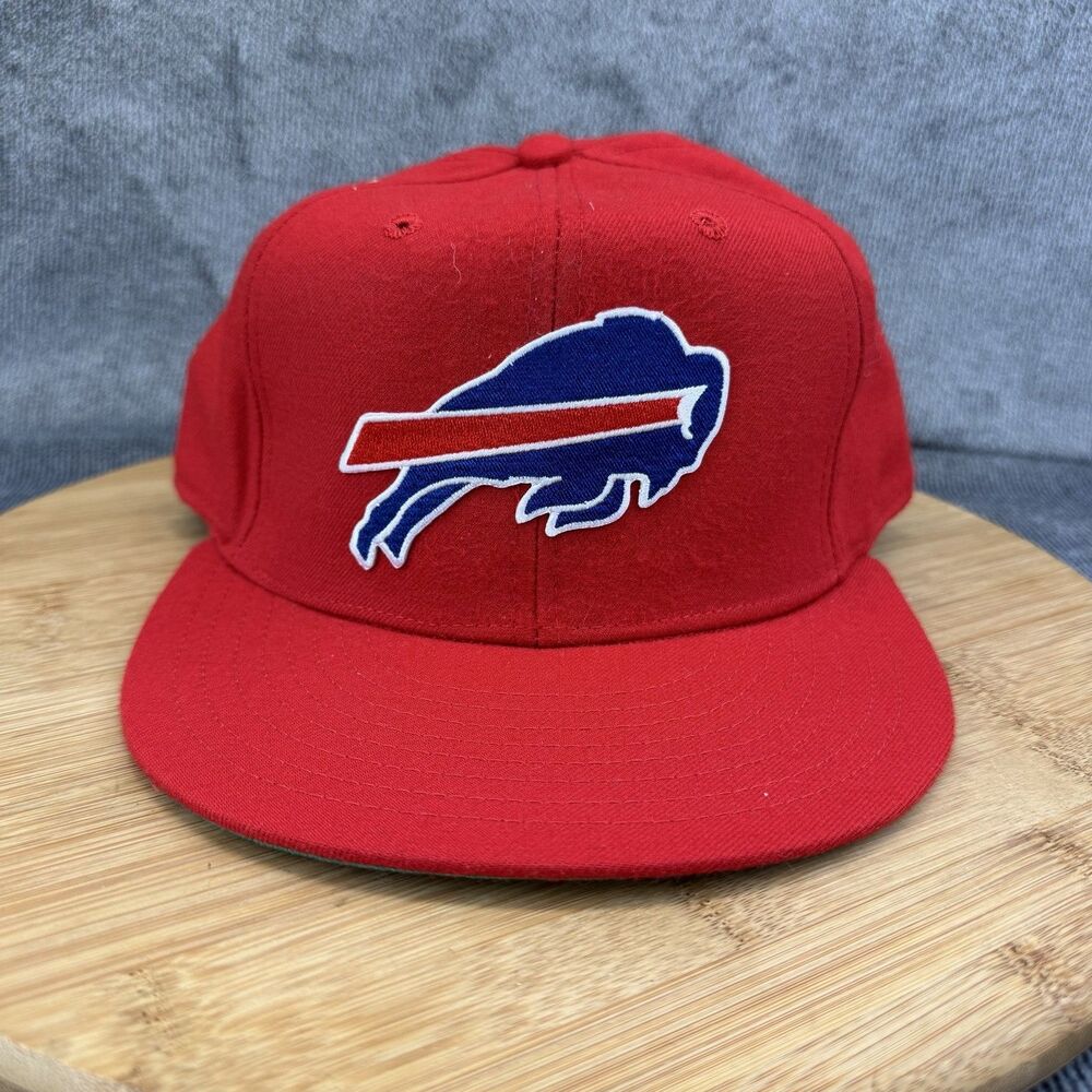 Buffalo Bills Hat Cap Fitted Mens 7 1/2 Red NFL Football Wool New Era VTG